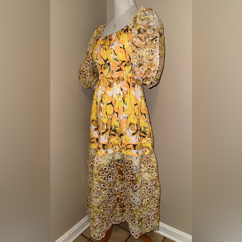 NWT Miss Rosier Cl’emence Floral Print Cut-Out Midi Dress,Size-Small - Picture 10 of 15
